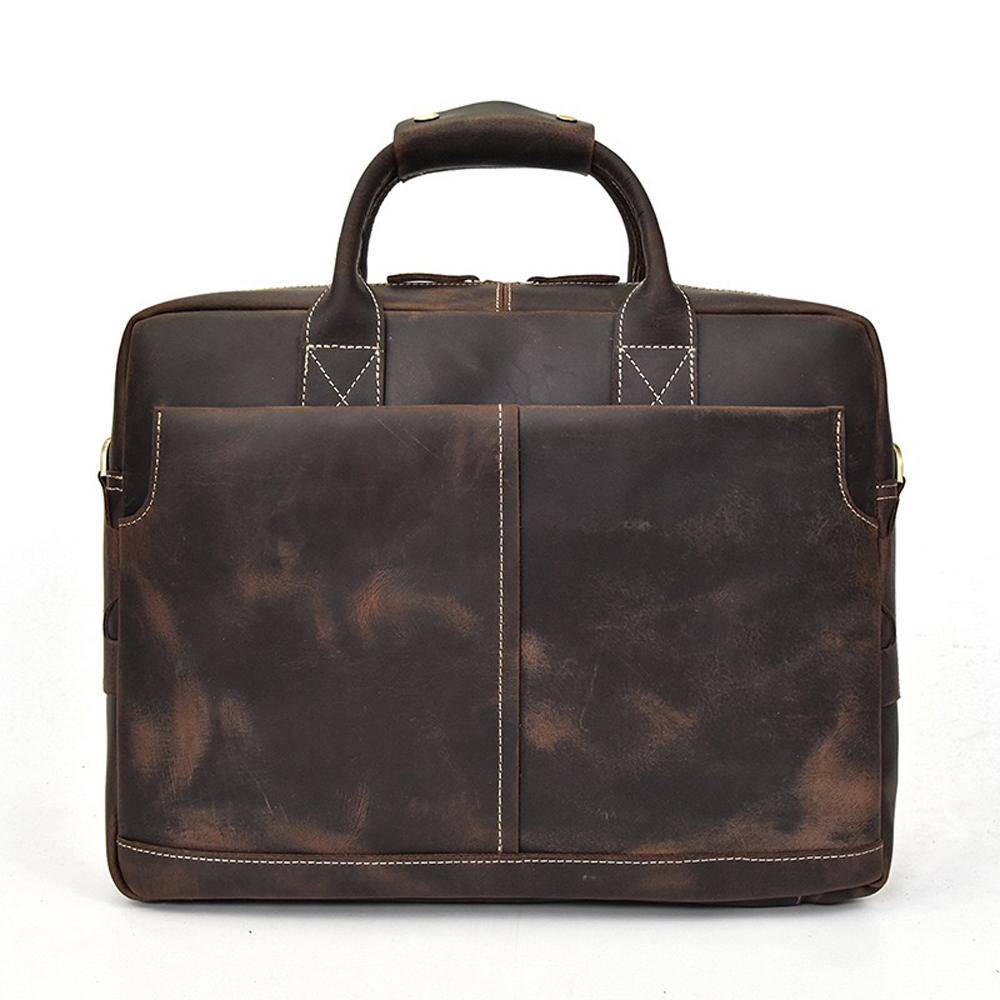 Rossie Viren Men's Large Vintage Brown Leather Briefcase / Leather Satchel / Leather Travel Bag /Leather Messenger Bag